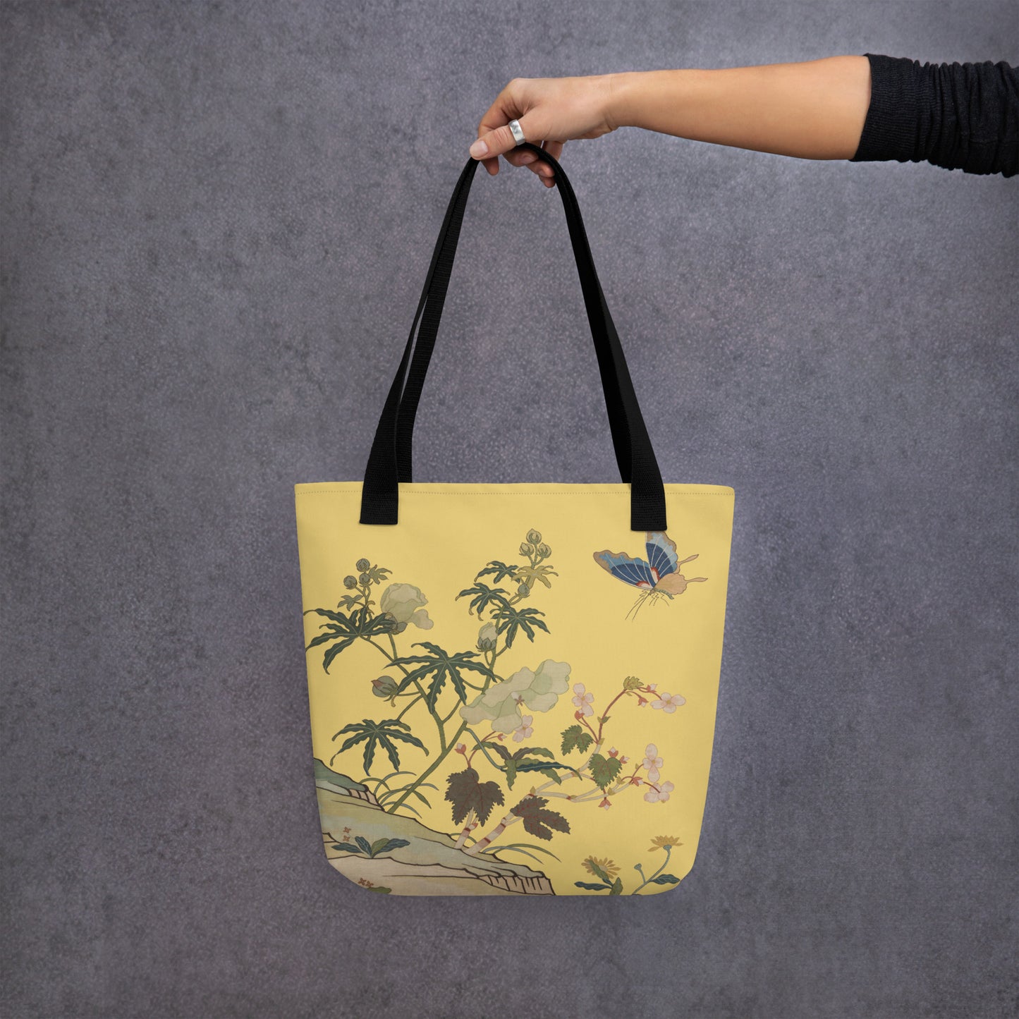 Kesi Flower Album｜Hibiscus and Begonia Blossoms｜Tote bag｜Gold