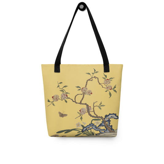 Kesi Flower Album｜Narcissus and Peaches｜Tote bag｜Gold