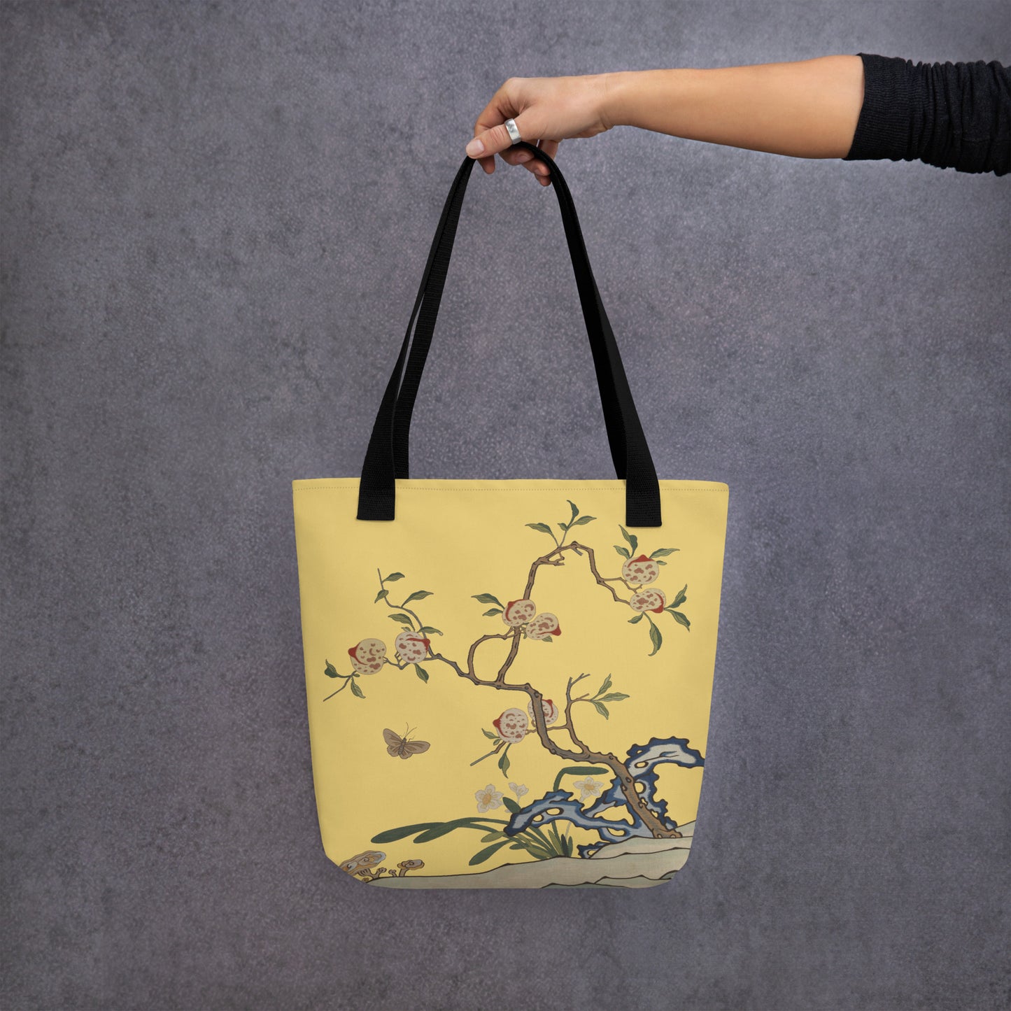 Kesi Flower Album｜Narcissus and Peaches｜Tote bag｜Gold