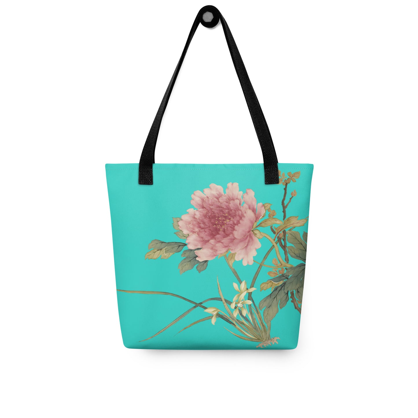 The Spirit of Flowers in Twelve Months｜Orchid and Tree Peony in Bloom｜Tote bag｜Turquoise