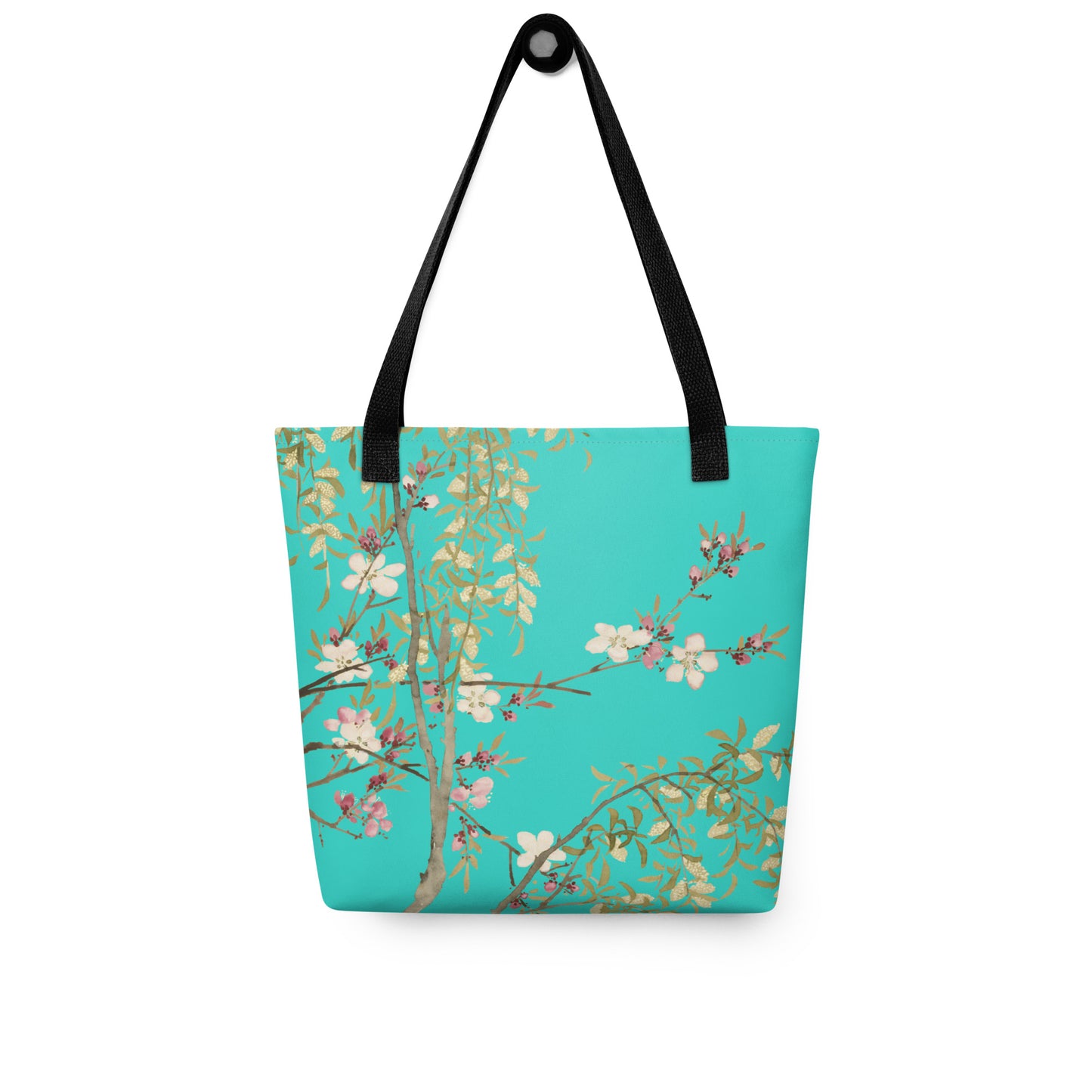 The Spirit of Flowers in Twelve Months｜Willow and Peach Blossom｜Tote bag｜Turquoise