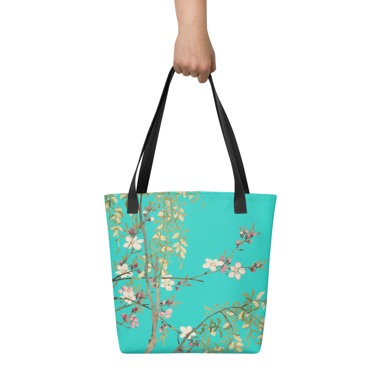 The Spirit of Flowers in Twelve Months｜Willow and Peach Blossom｜Tote bag｜Turquoise