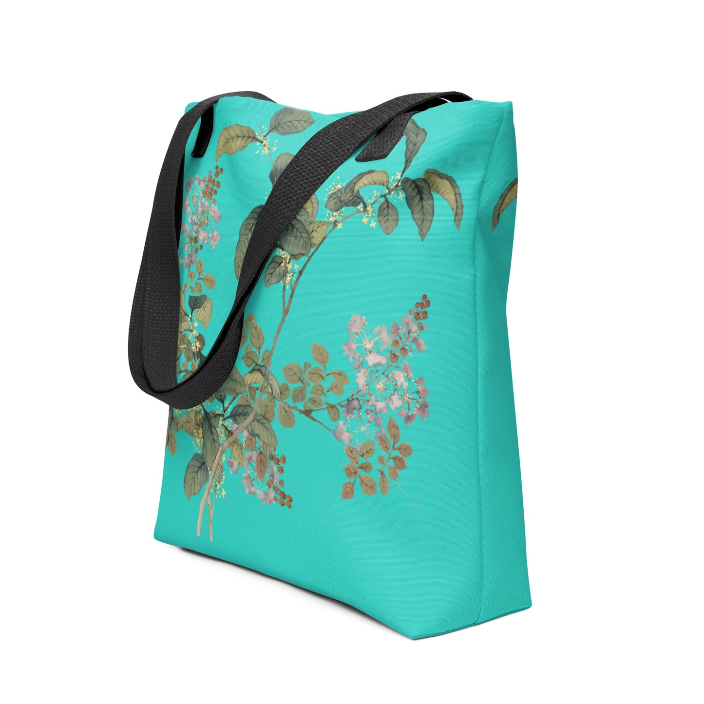 The Spirit of Flowers in Twelve Months｜Osmanthus and Crape Myrtle in Bloom｜Tote bag｜Turquoise