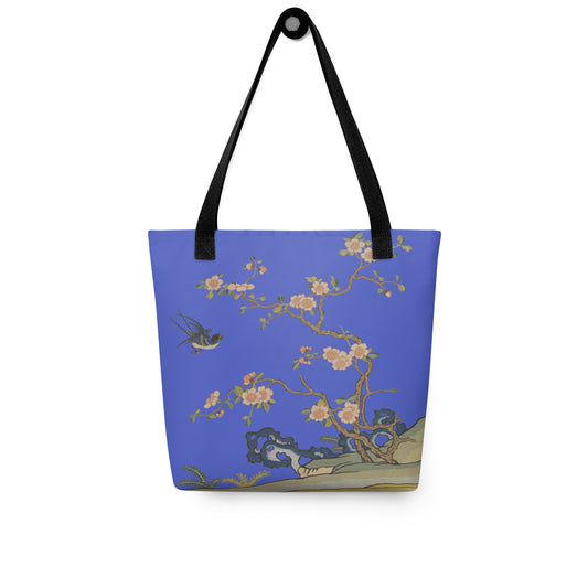 Kesi Flower Album｜Swallow in Flight, Harbinger of Spring｜Tote bag｜Royal blue