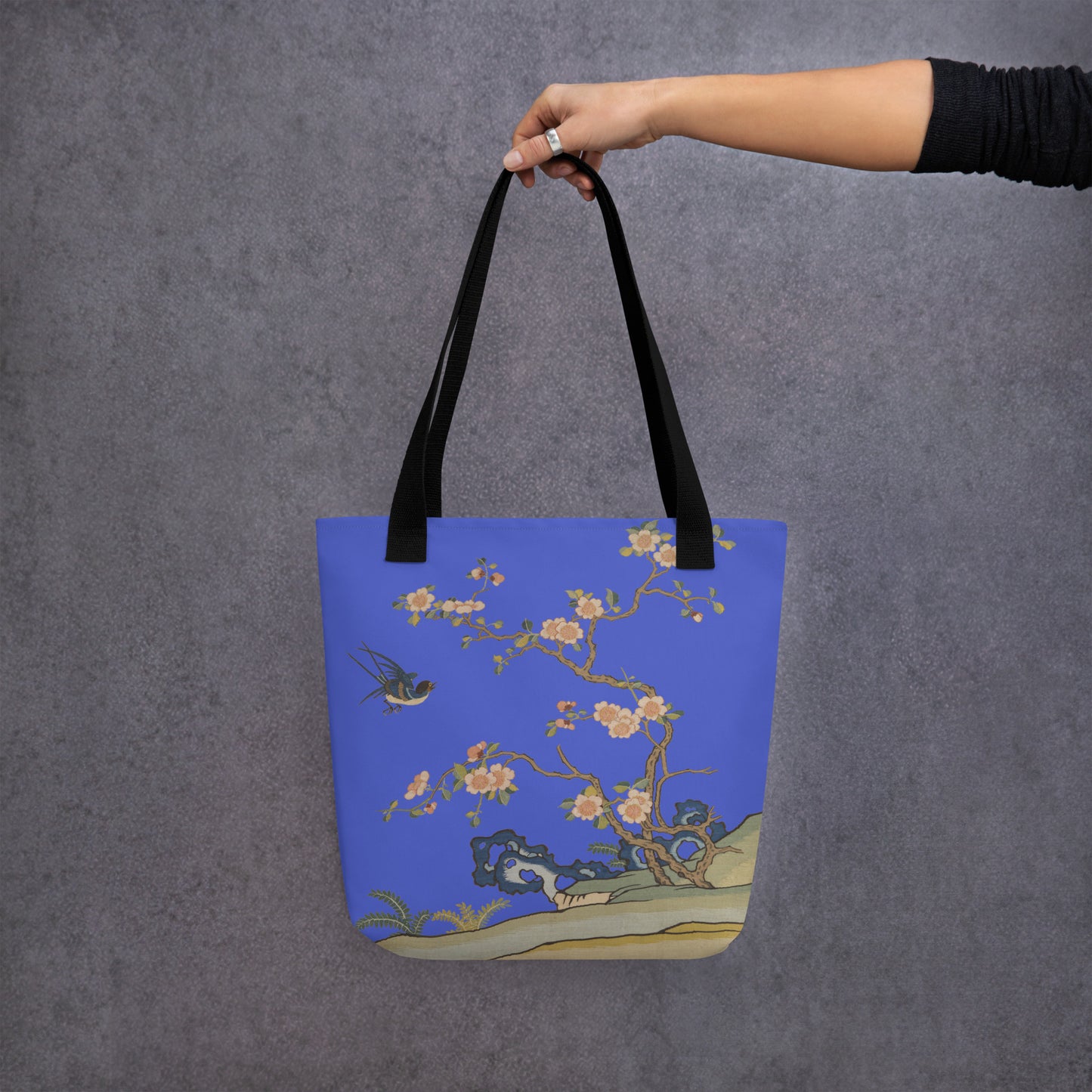 Kesi Flower Album｜Swallow in Flight, Harbinger of Spring｜Tote bag｜Royal blue