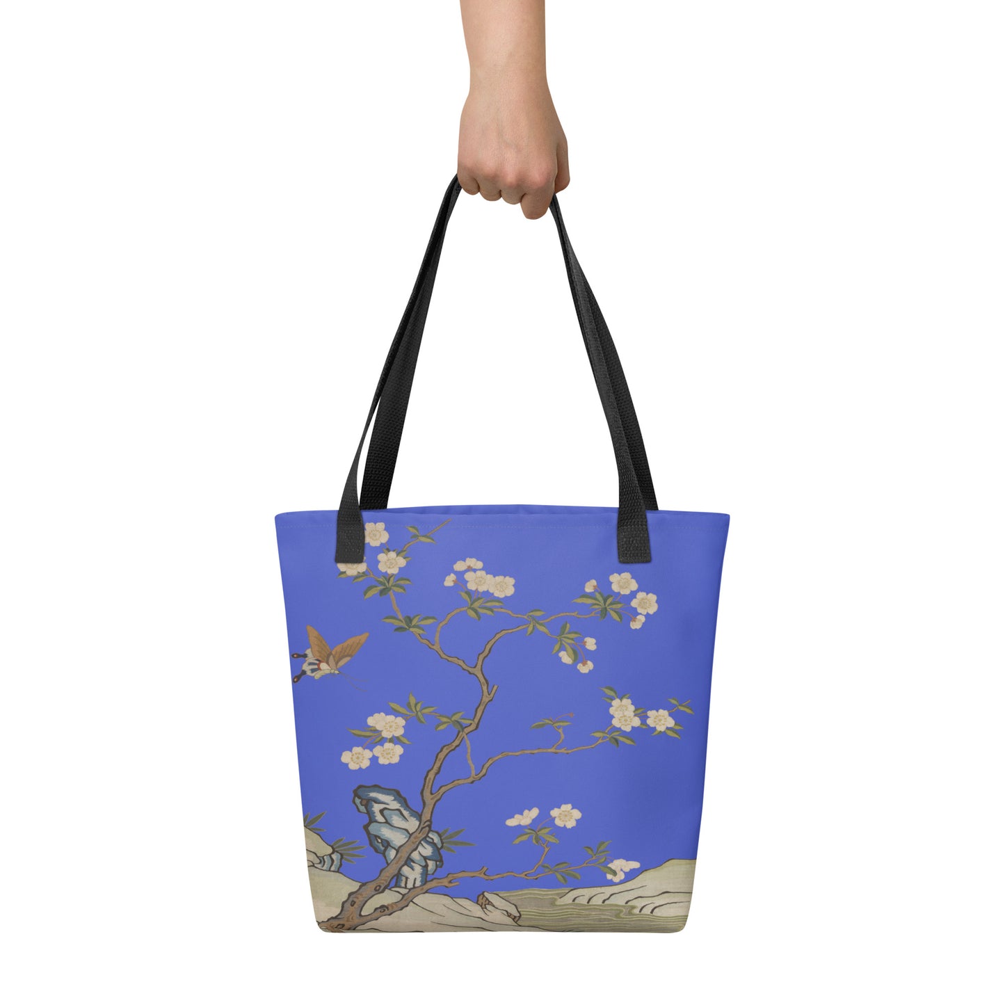 Kesi Flower Album｜Plum Blossoms and Butterfly｜Tote bag｜Royal blue