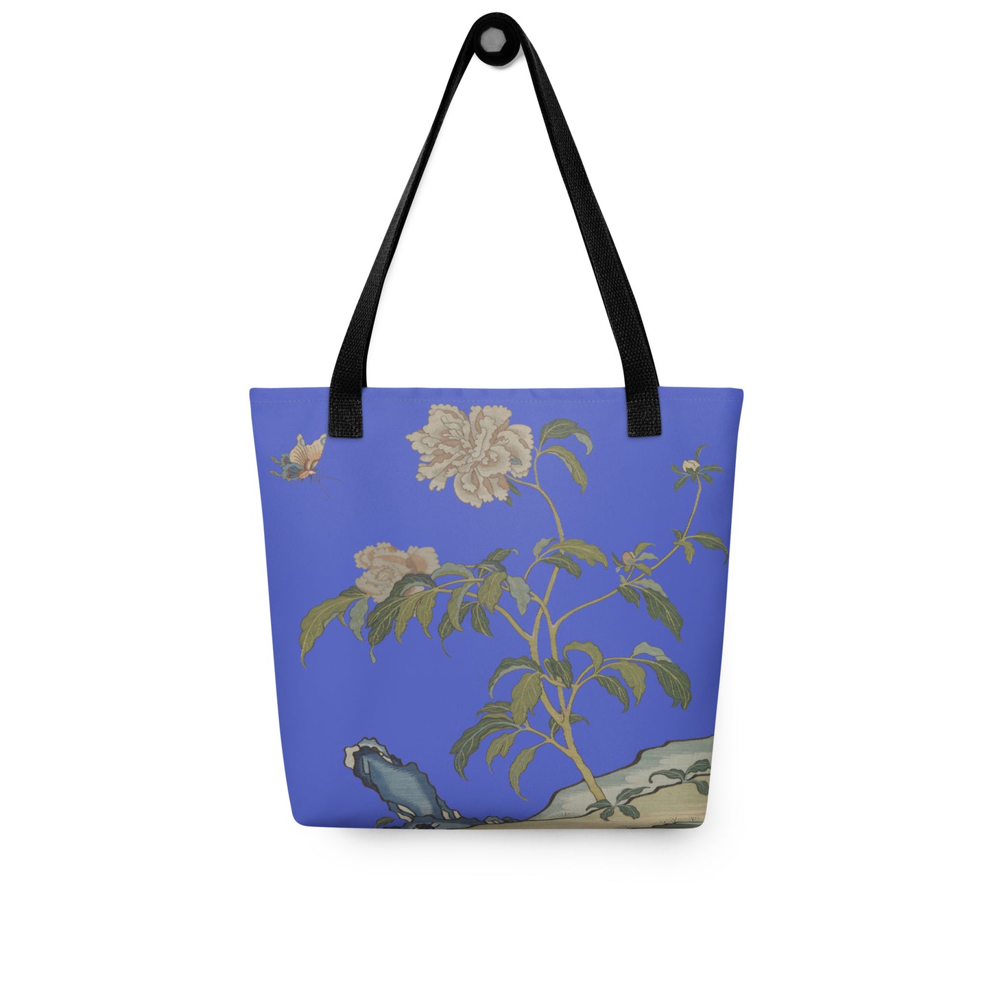 Kesi Flower Album｜Peonies and Butterfly｜Tote bag｜Royal blue