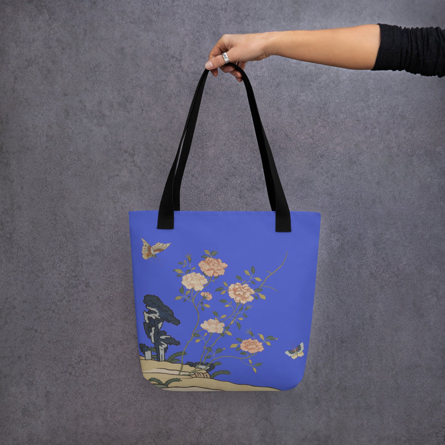 Kesi Flower Album｜Red Roses｜Tote bag｜Royal blue