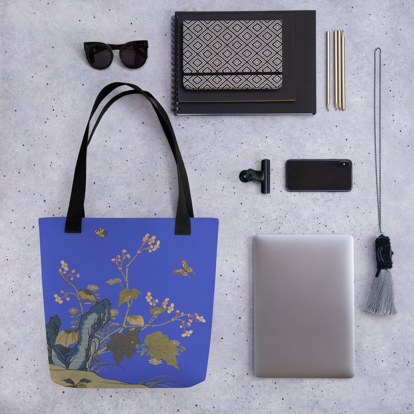 Kesi Flower Album｜Begonia Blossoms｜Tote bag｜Royal blue