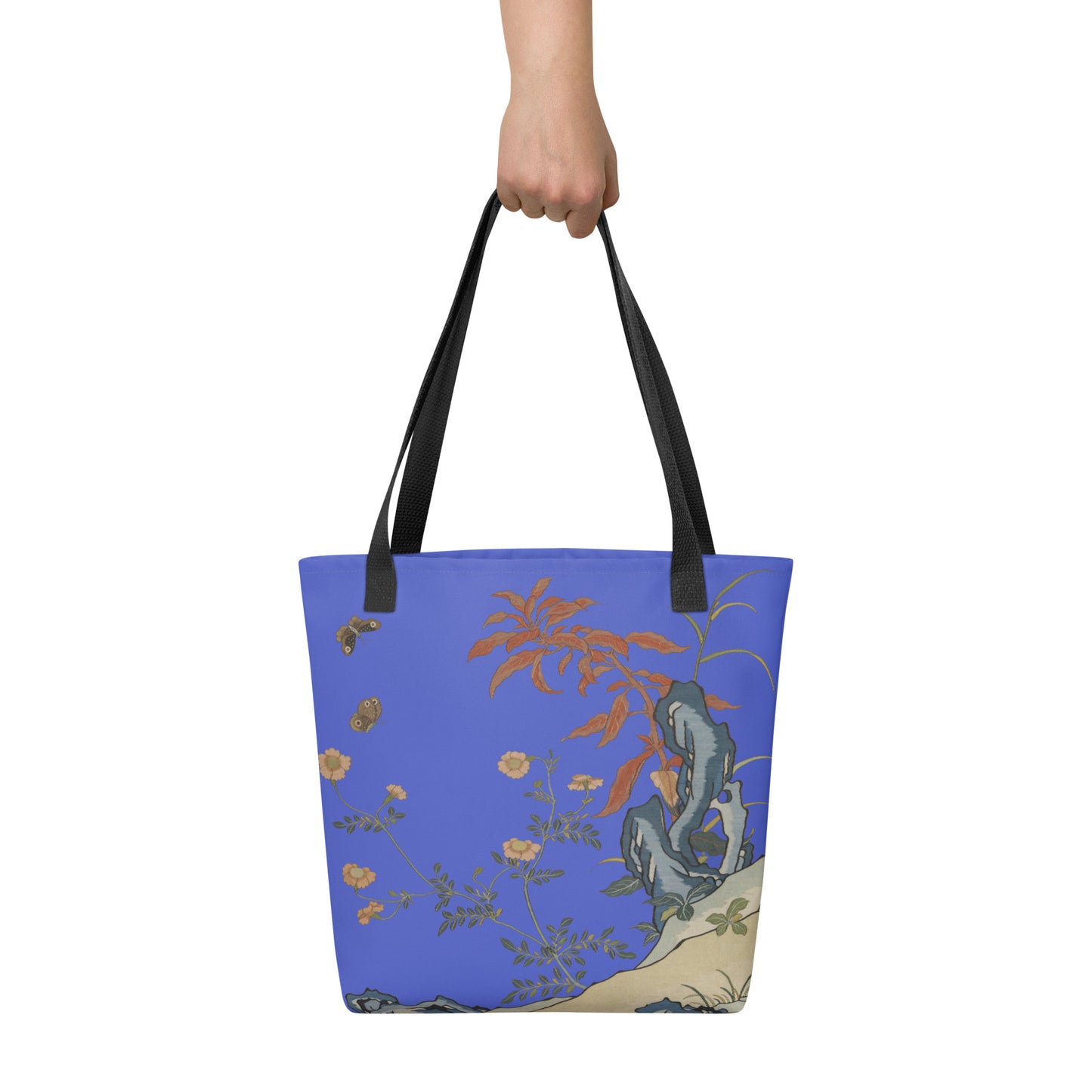 Kesi Flower Album｜Butterflies and Flowers｜Tote bag｜Royal blue