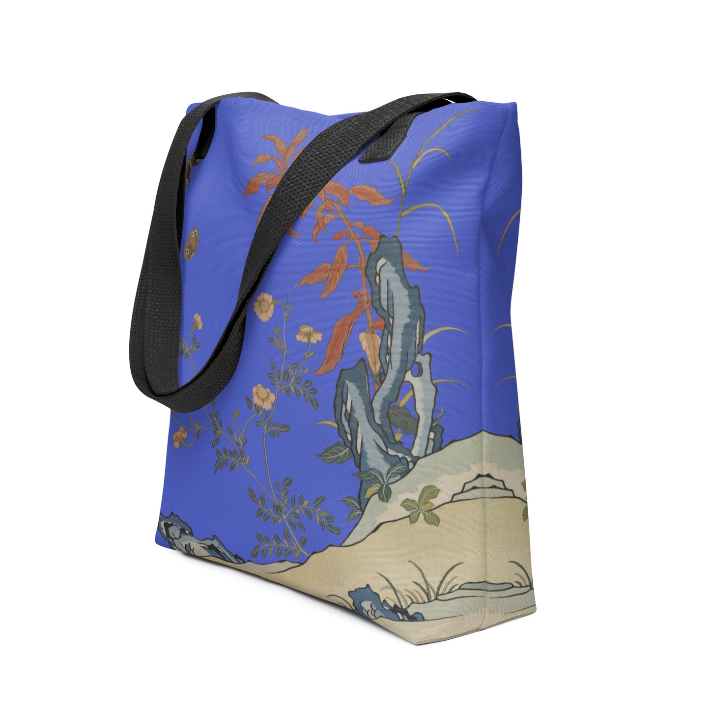 Kesi Flower Album｜Butterflies and Flowers｜Tote bag｜Royal blue