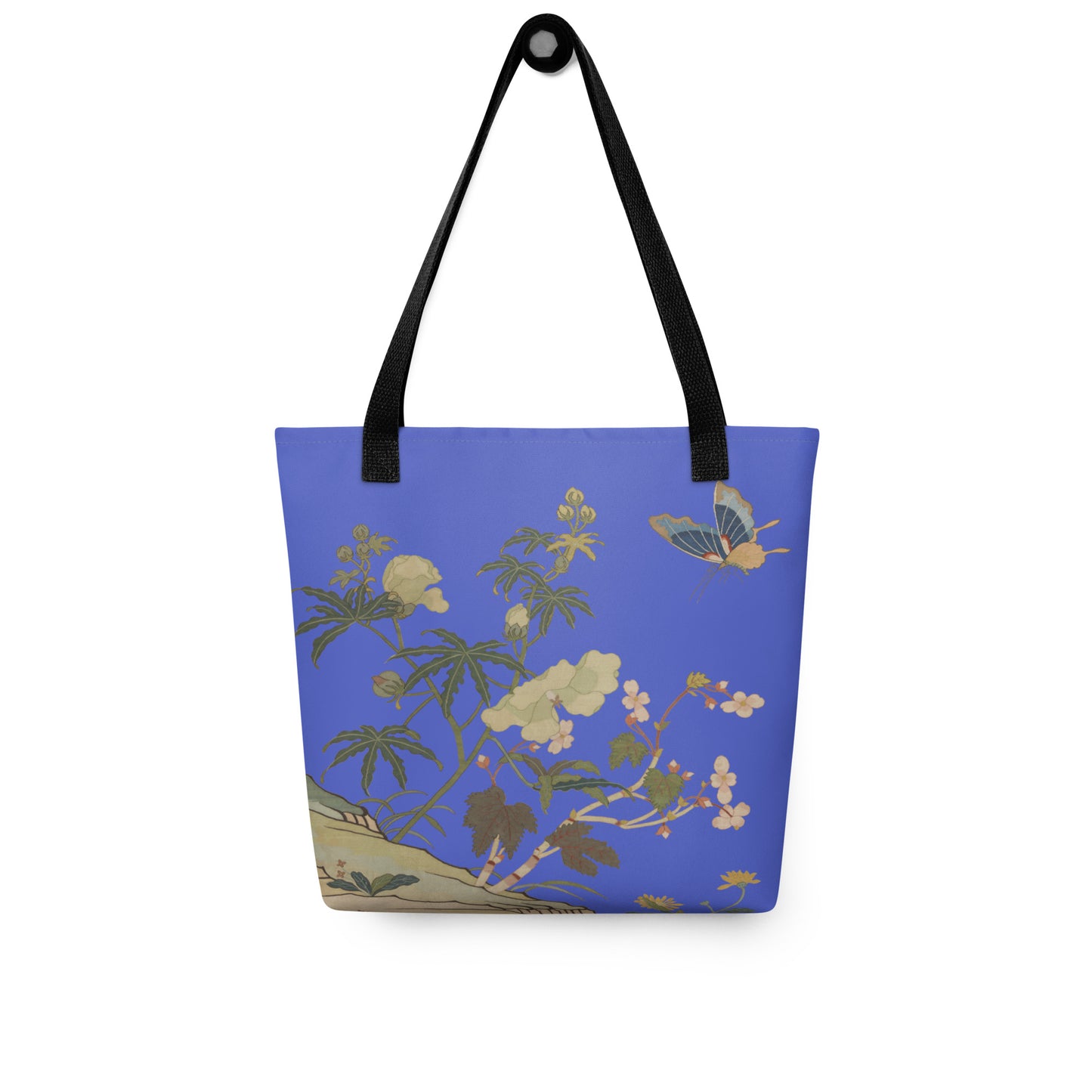 Kesi Flower Album｜Hibiscus and Begonia Blossoms｜Tote bag｜Royal blue