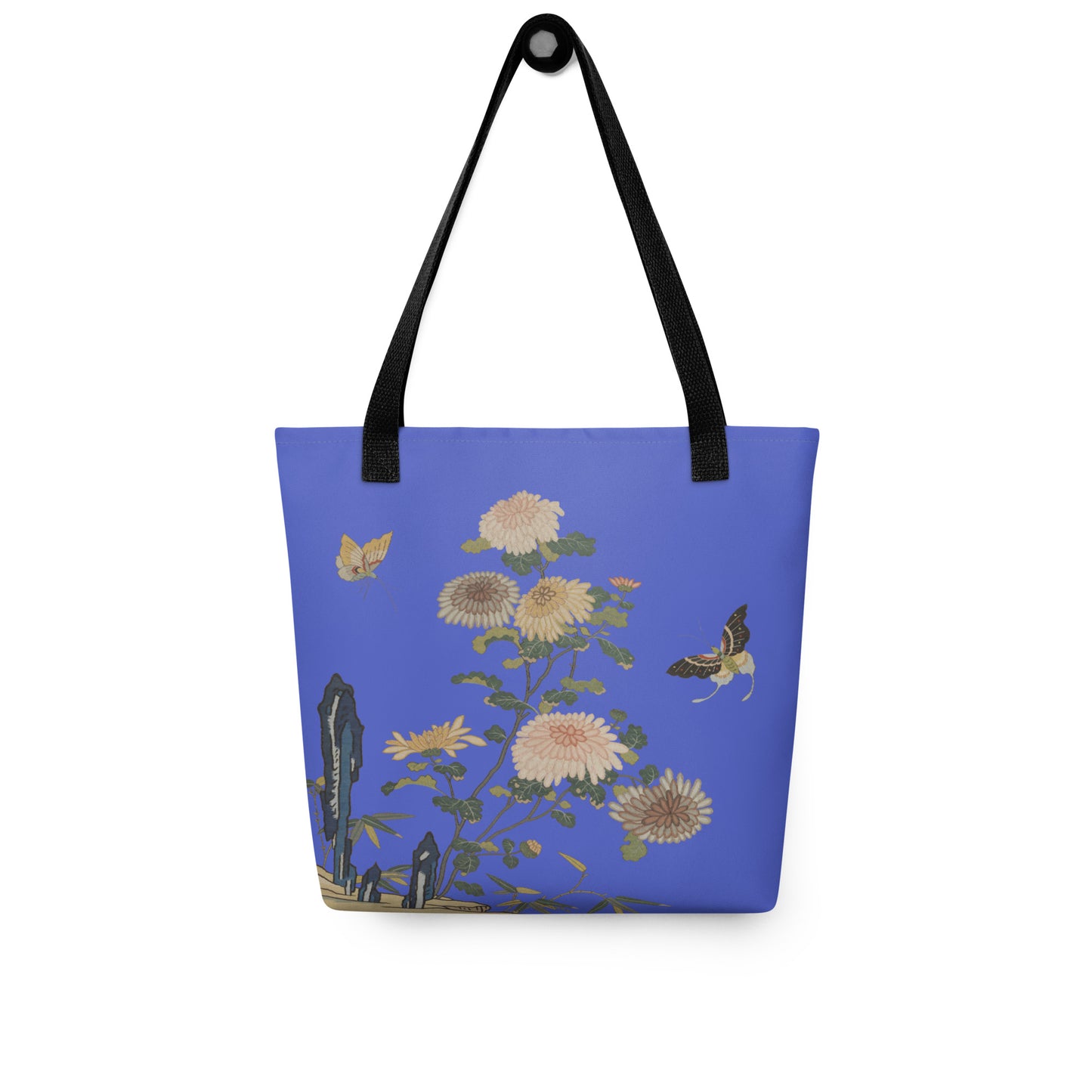 Kesi Flower Album｜Chrysanthemums and Butterflies｜Tote bag｜Royal blue