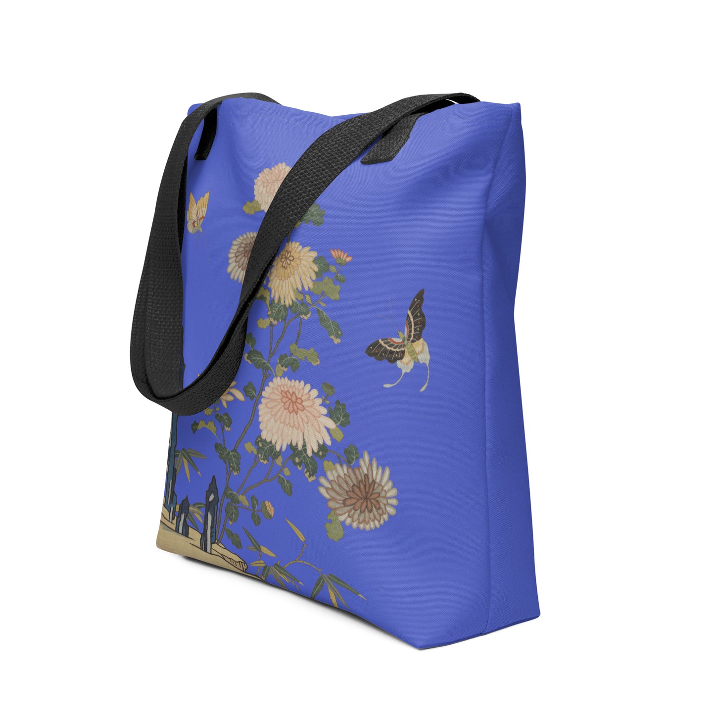 Kesi Flower Album｜Chrysanthemums and Butterflies｜Tote bag｜Royal blue