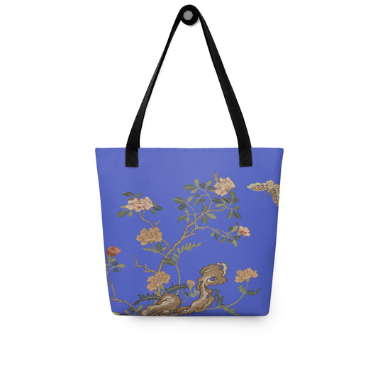 Kesi Flower Album｜Camellia and Butterfly｜Tote bag｜Royal blue