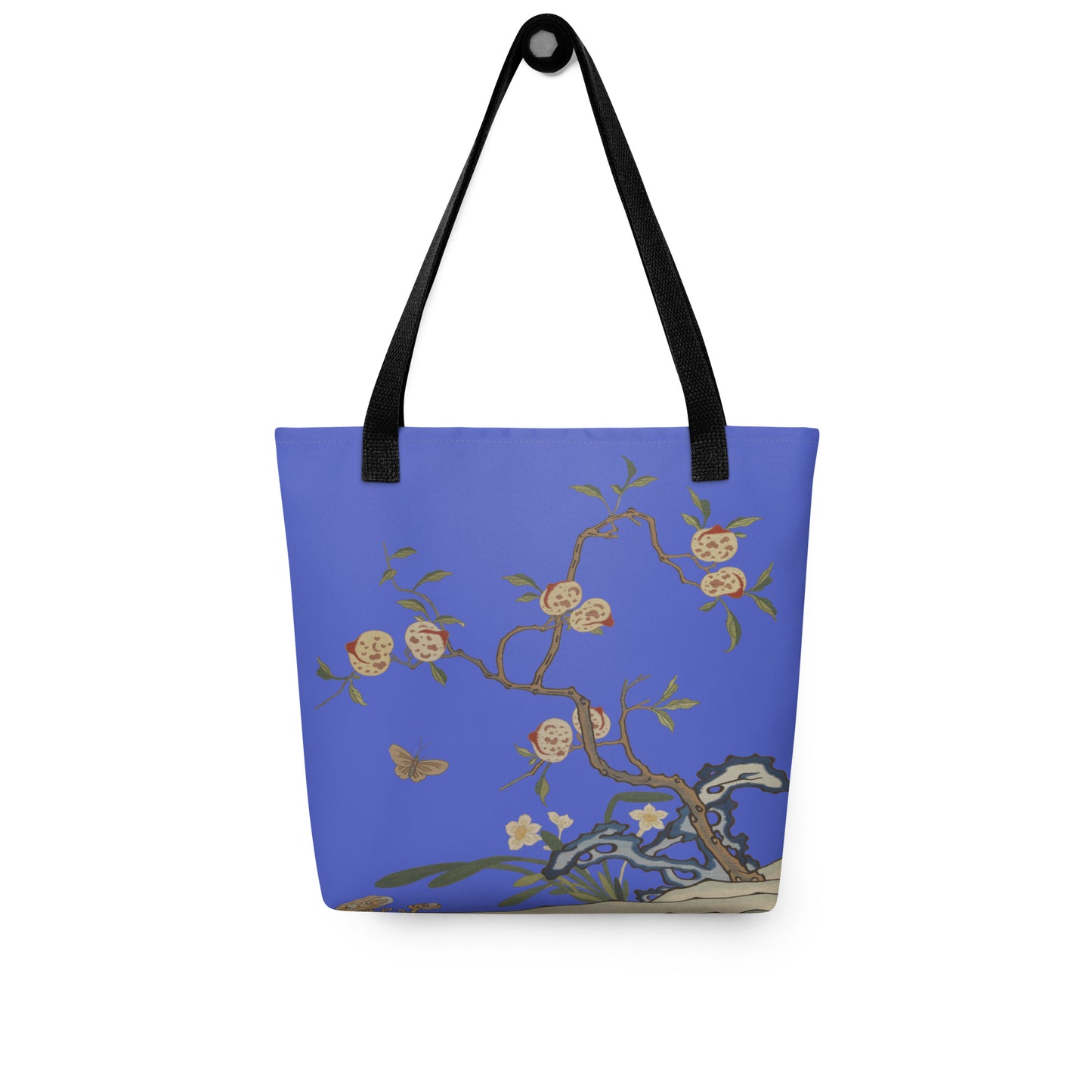 Kesi Flower Album｜Narcissus and Peaches｜Tote bag｜Royal blue