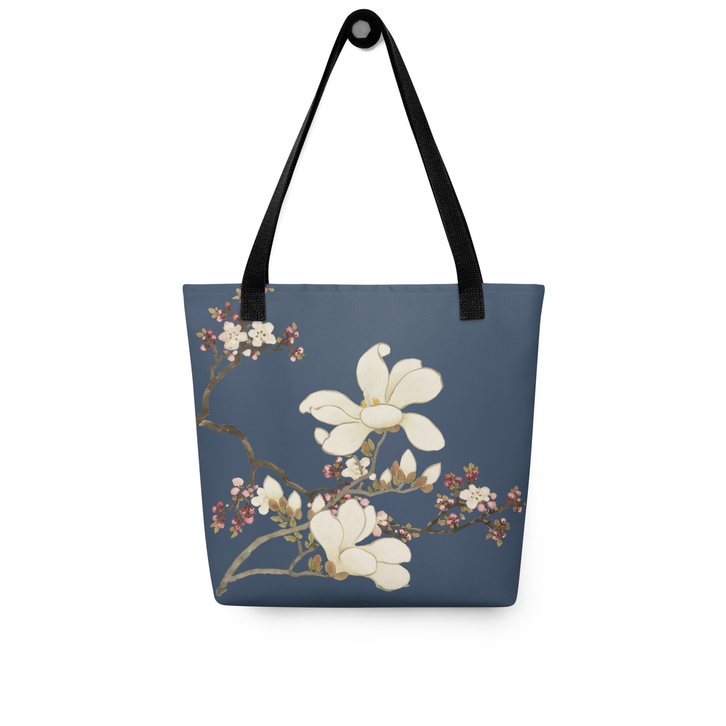 12月の花神様｜Apricot and Lily Magnolia in Blossom｜トートバッグ｜Dark blue