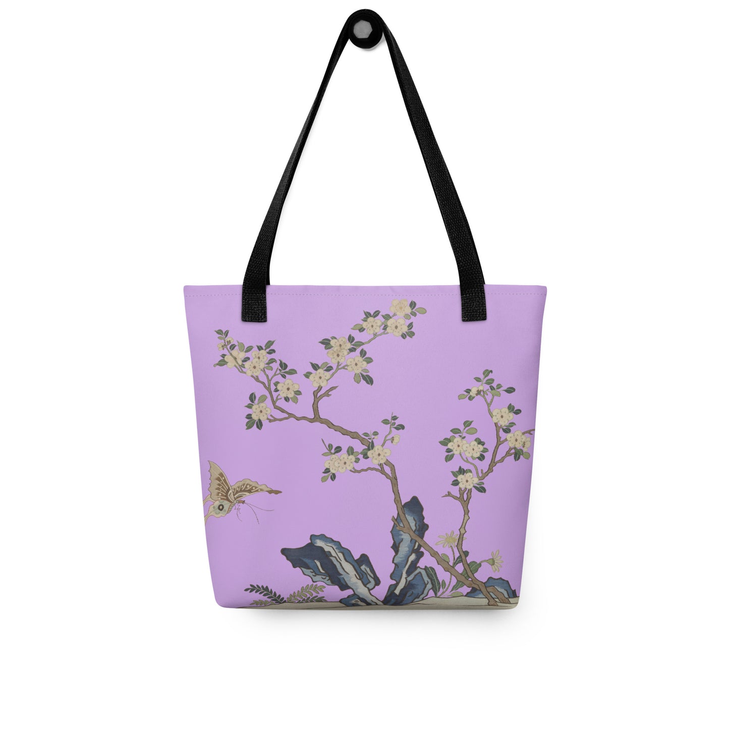 Kesi Flower Album｜White Plum Blossoms and Butterfly｜Tote bag｜Lilac