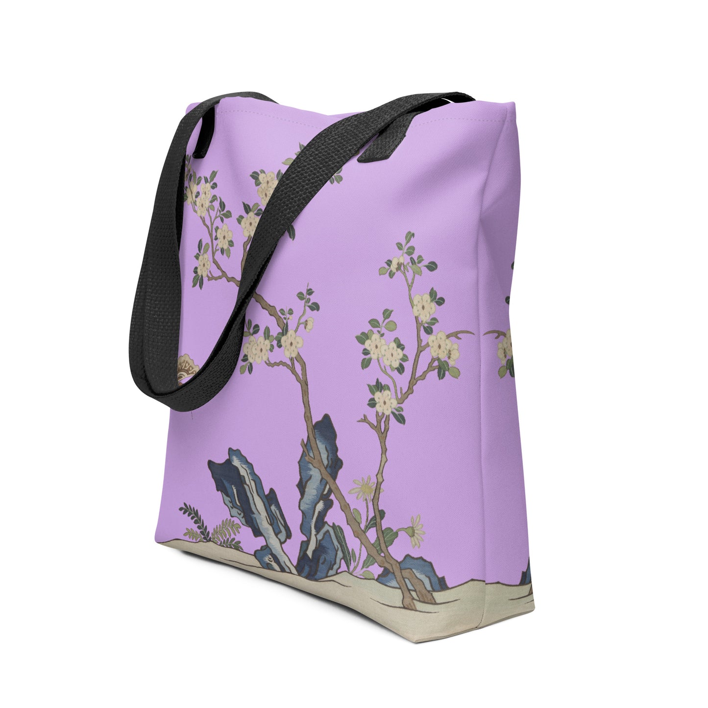 Kesi Flower Album｜White Plum Blossoms and Butterfly｜Tote bag｜Lilac