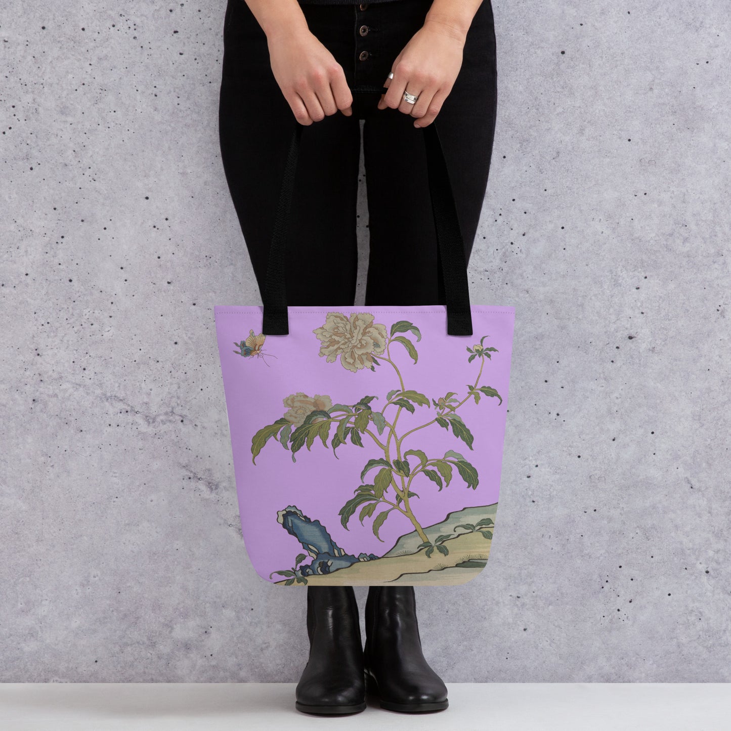 Kesi Flower Album｜Peonies and Butterfly｜Tote bag｜Lilac