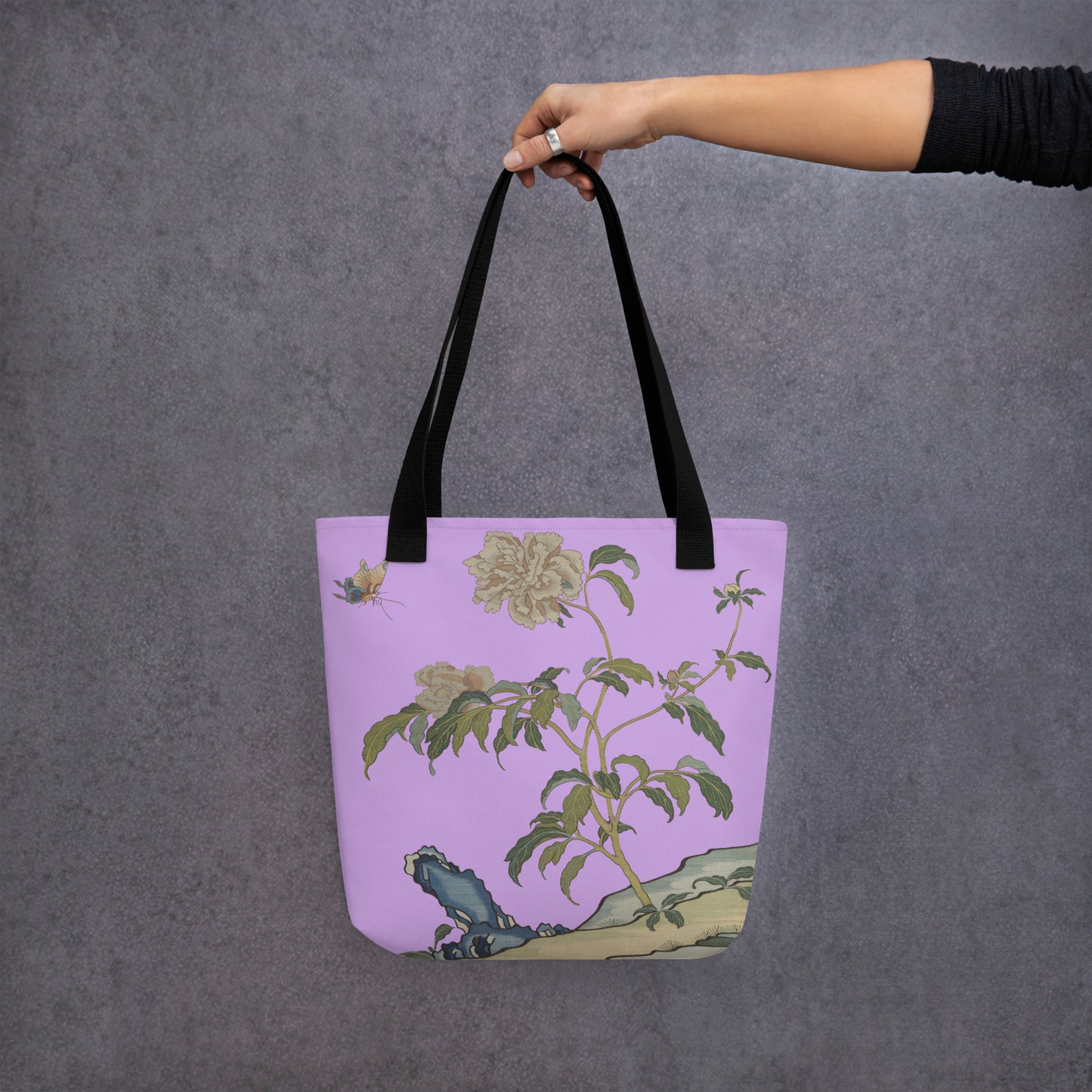 Kesi Flower Album｜Peonies and Butterfly｜Tote bag｜Lilac