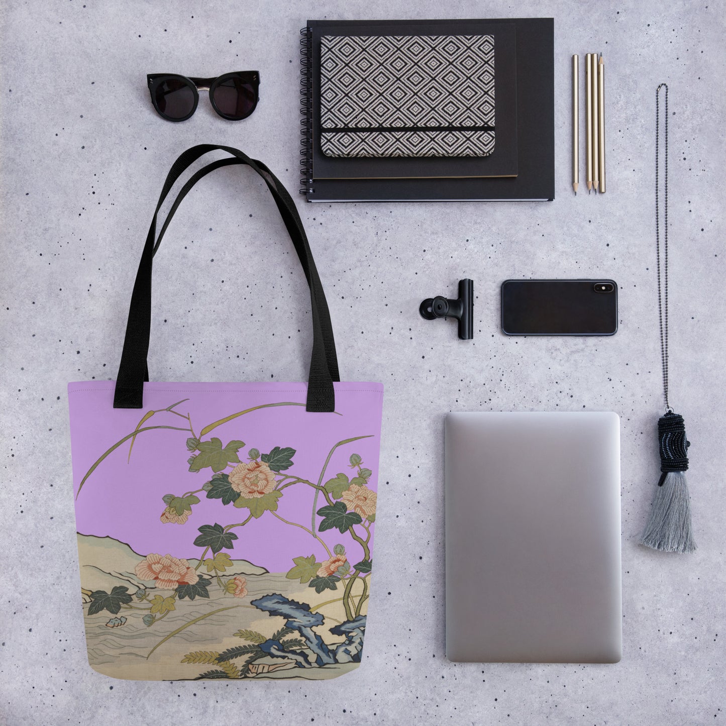 Kesi Flower Album｜Hibiscus by the Water｜Tote bag｜Lilac