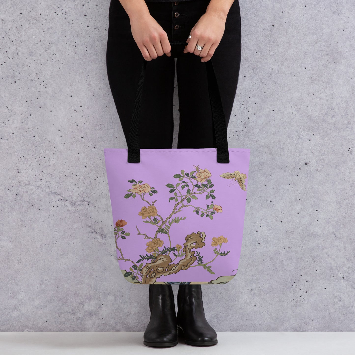 Kesi Flower Album｜Camellia and Butterfly｜Tote bag｜Lilac