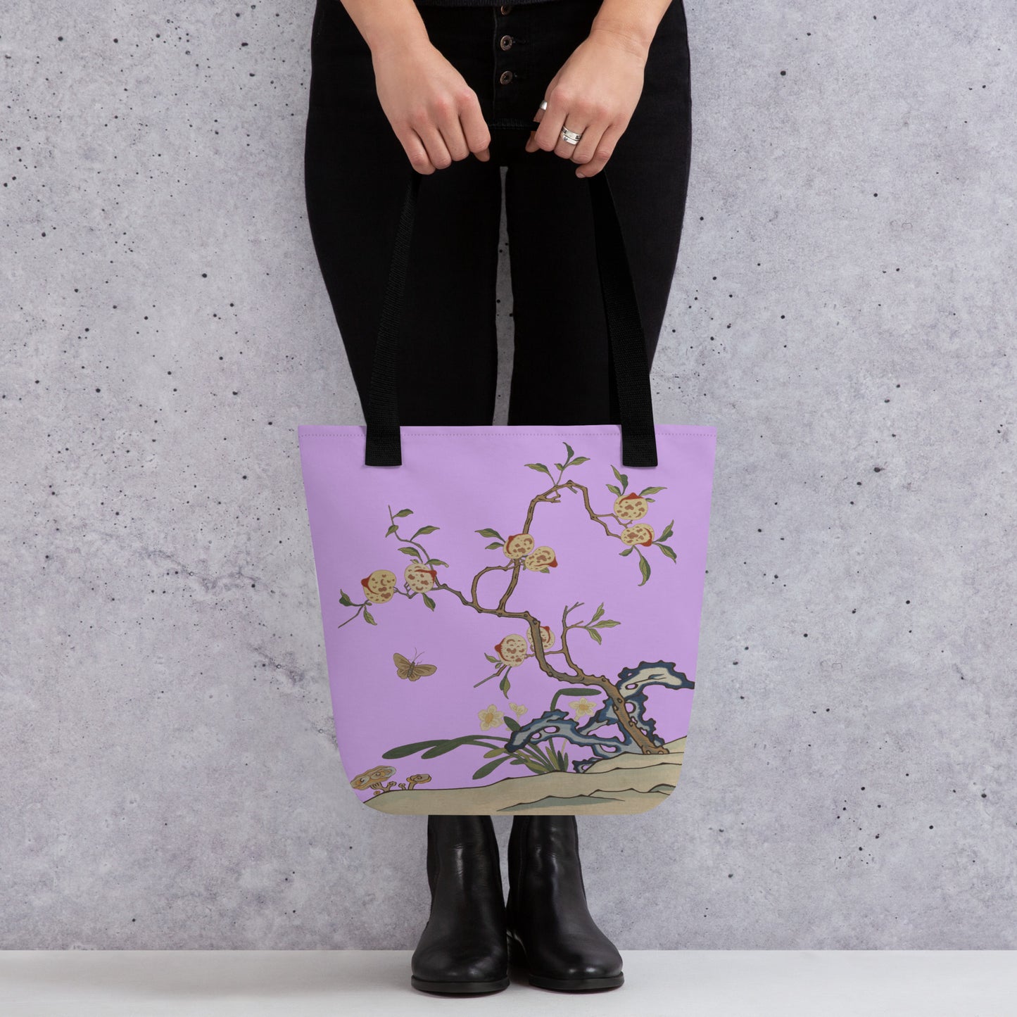 Kesi Flower Album｜Narcissus and Peaches｜Tote bag｜Lilac