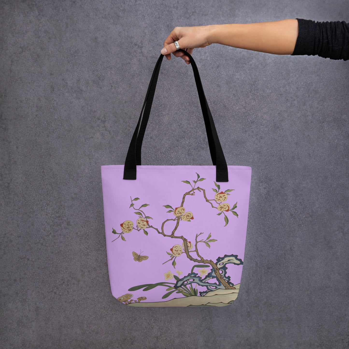 Kesi Flower Album｜Narcissus and Peaches｜Tote bag｜Lilac