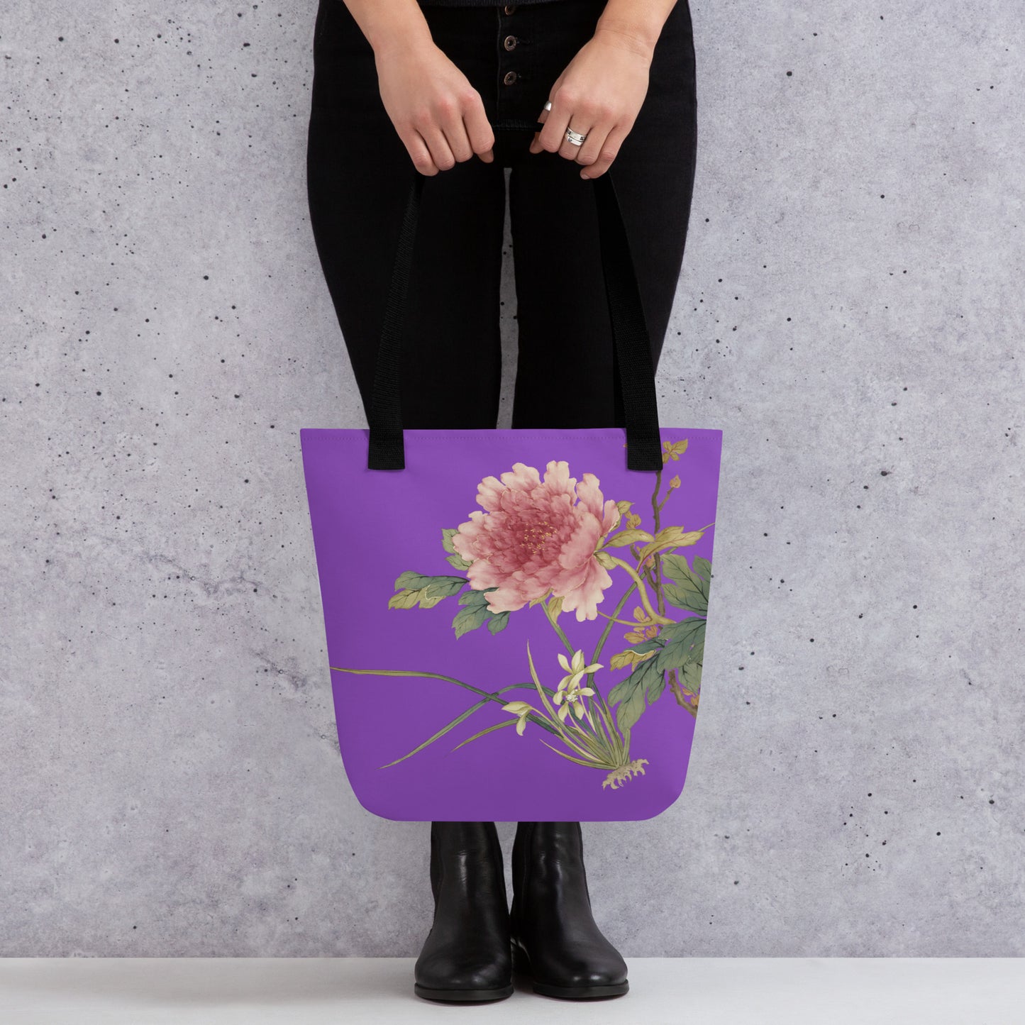 The Spirit of Flowers in Twelve Months｜Orchid and Tree Peony in Bloom｜Tote bag｜Purple