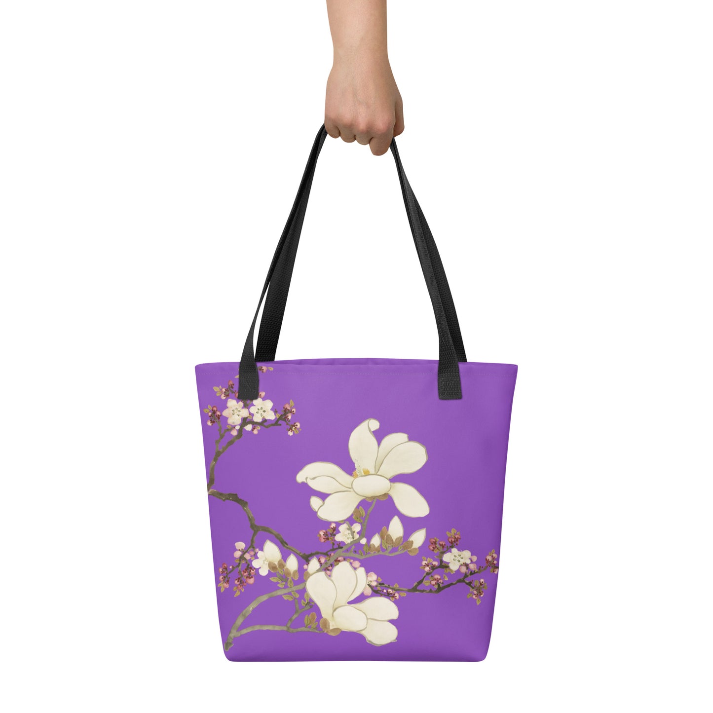 The Spirit of Flowers in Twelve Months｜Apricot and Lily Magnolia in Blossom｜Tote bag｜Purple