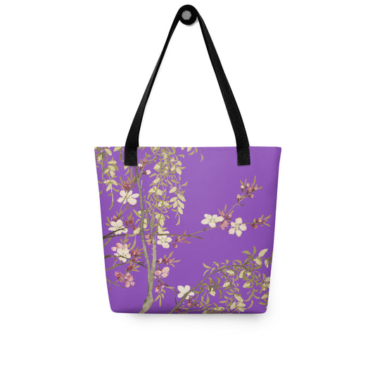 The Spirit of Flowers in Twelve Months｜Willow and Peach Blossom｜Tote bag｜Purple