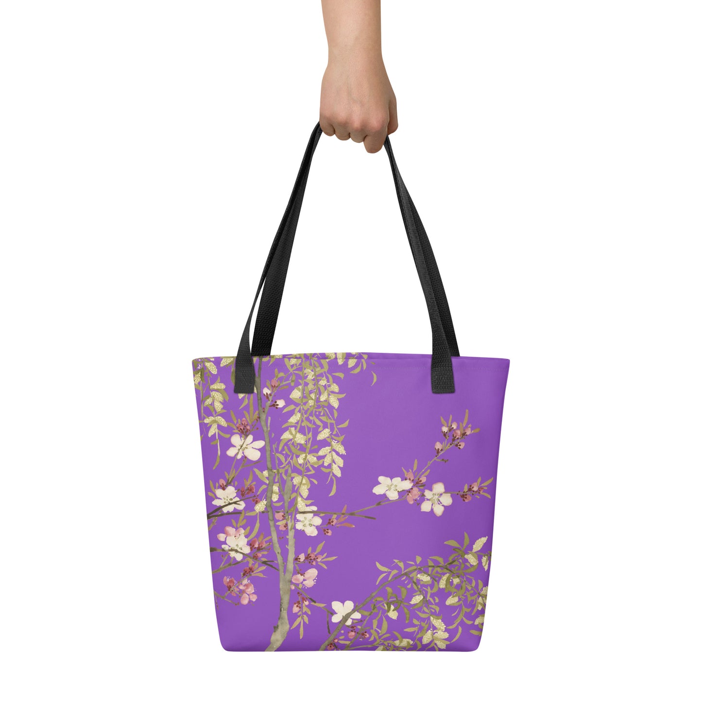 The Spirit of Flowers in Twelve Months｜Willow and Peach Blossom｜Tote bag｜Purple