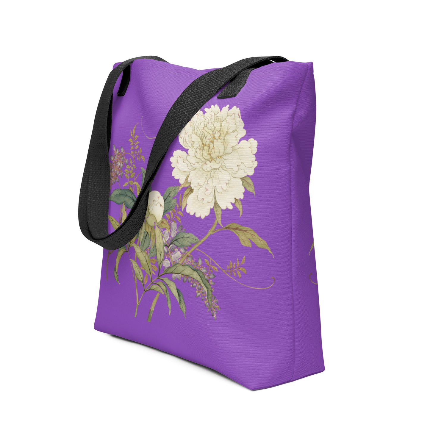 The Spirit of Flowers in Twelve Months｜Chinese Peony and Wisteria in Bloom｜Tote bag｜Purple