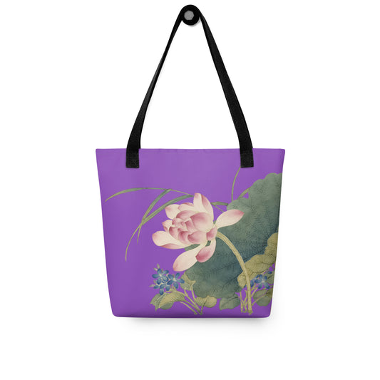 The Spirit of Flowers in Twelve Months｜Lotus in Bloom｜Tote bag｜Purple