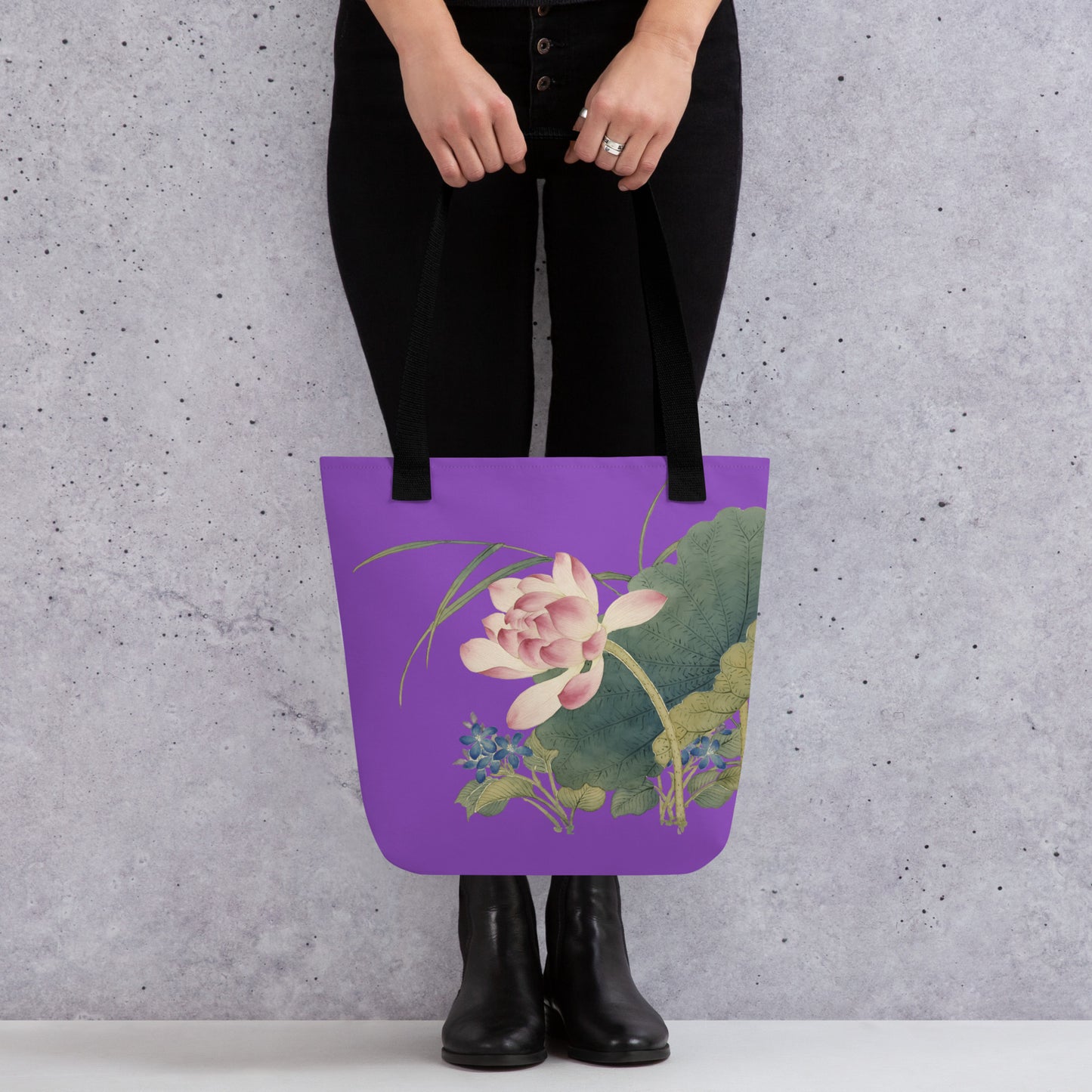 The Spirit of Flowers in Twelve Months｜Lotus in Bloom｜Tote bag｜Purple