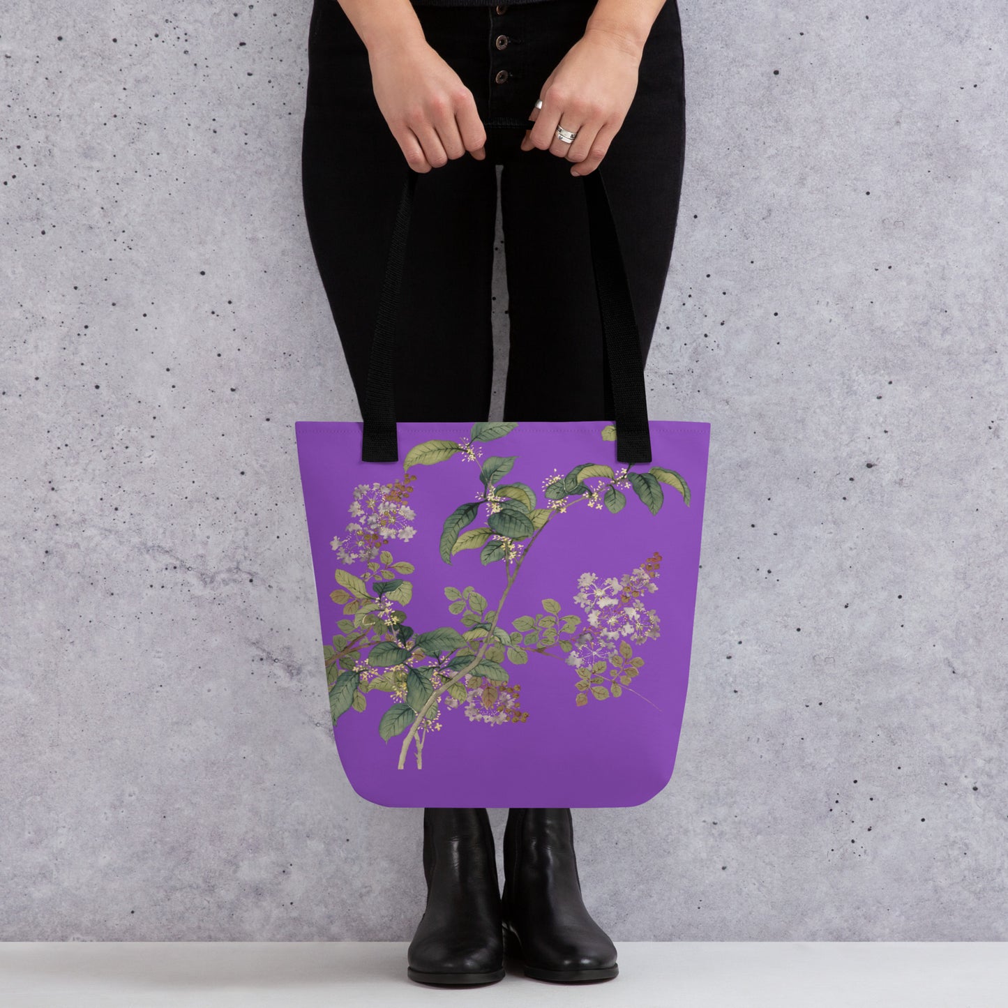 The Spirit of Flowers in Twelve Months｜Osmanthus and Crape Myrtle in Bloom｜Tote bag｜Purple