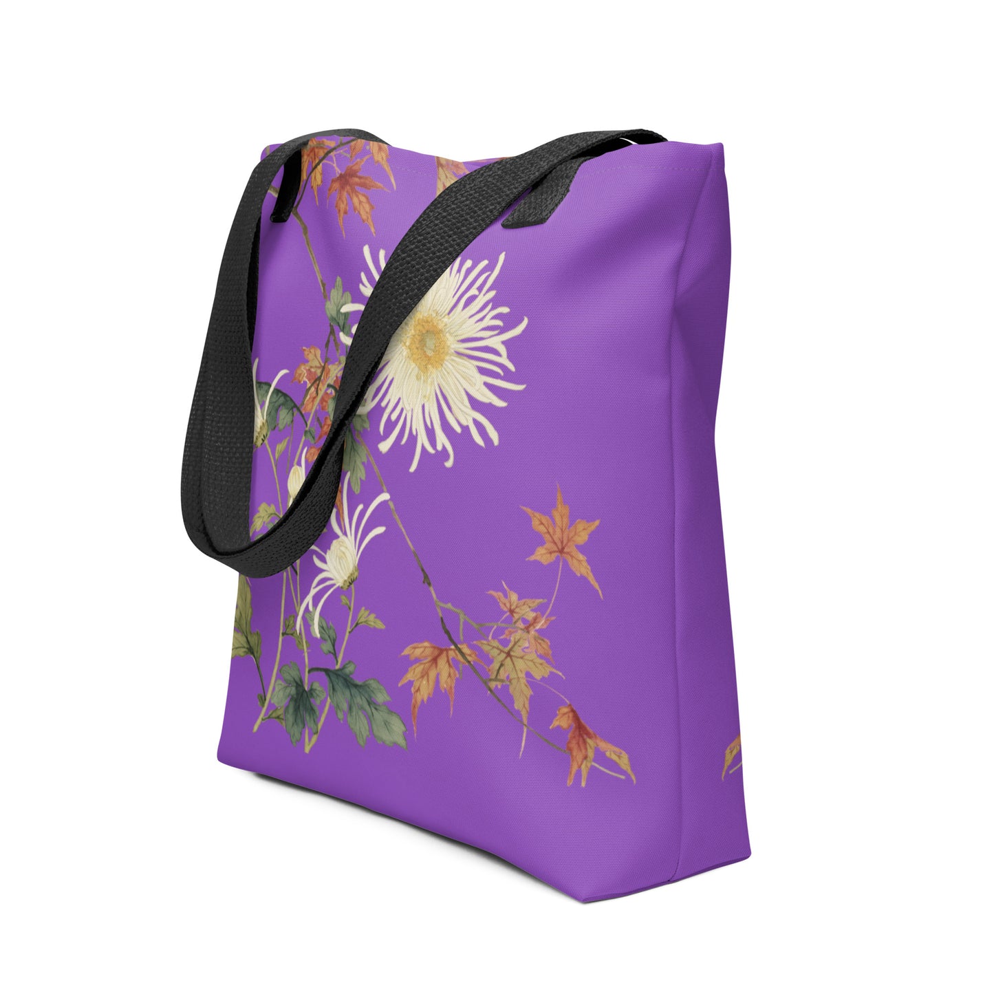 The Spirit of Flowers in Twelve Months｜Blooming Chrysanthemum and Maple Leaves｜Tote bag｜Purple