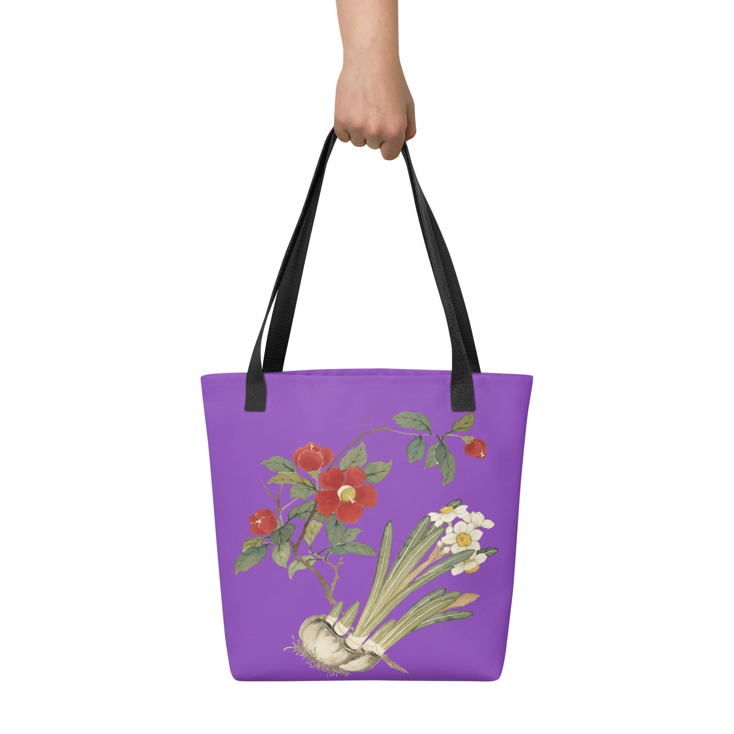 The Spirit of Flowers in Twelve Months｜Narcissus and Camelia in Bloom｜Tote bag｜Purple