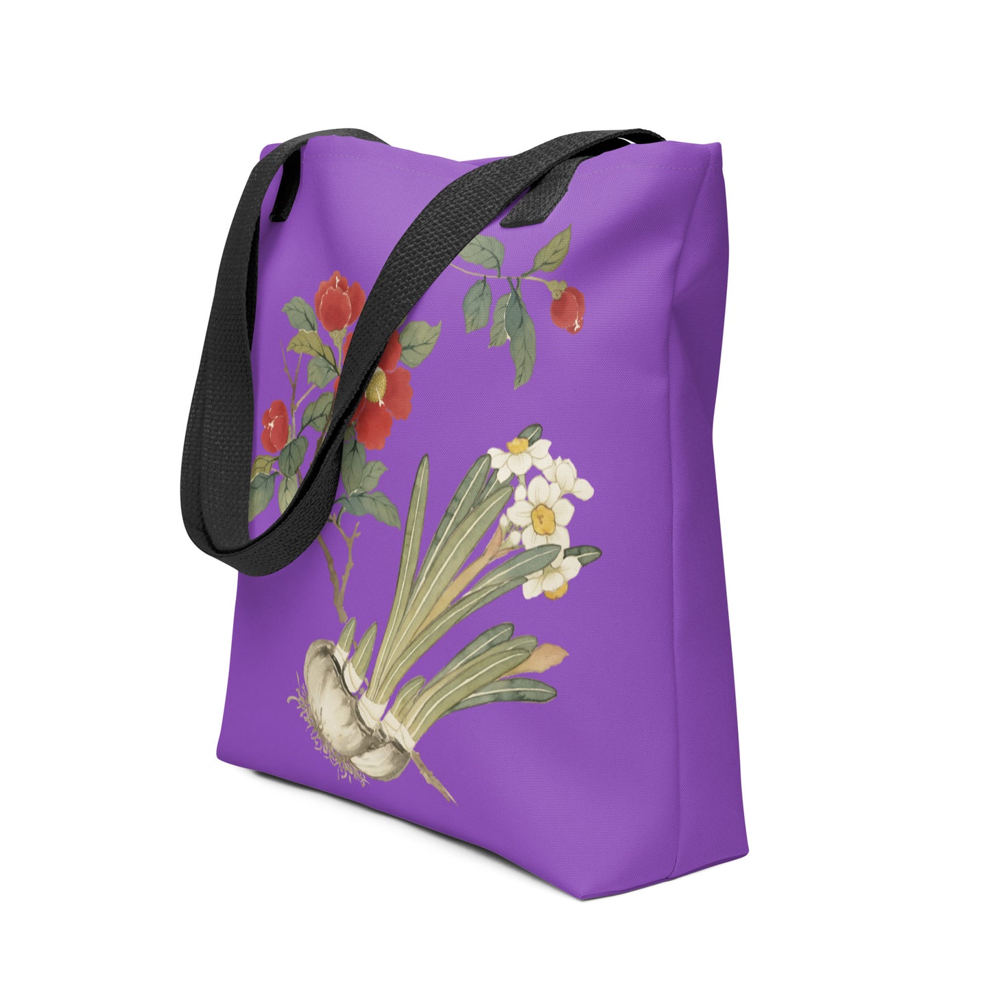 The Spirit of Flowers in Twelve Months｜Narcissus and Camelia in Bloom｜Tote bag｜Purple