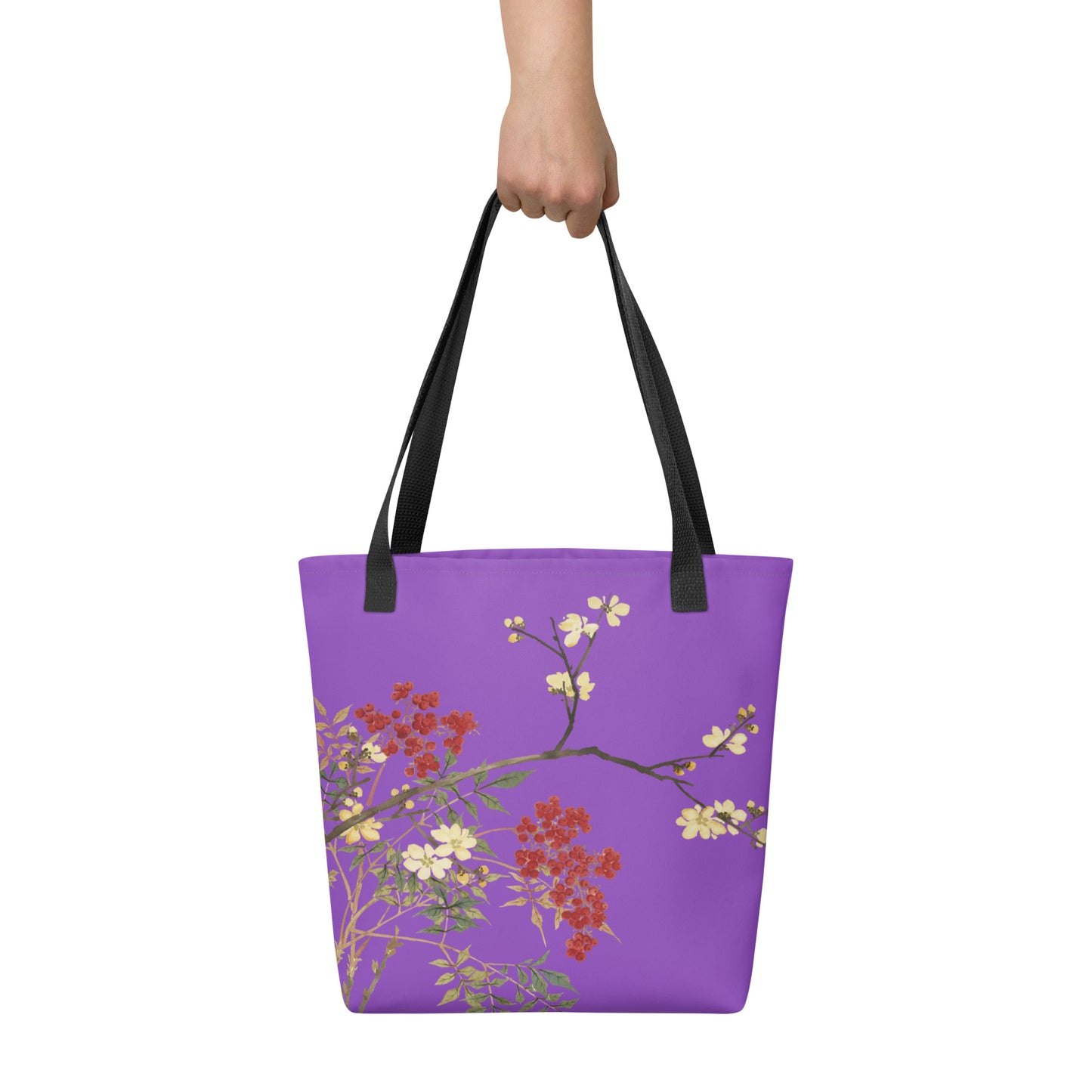 The Spirit of Flowers in Twelve Months｜Blooming Wintersweet and Heavenly Bamboo｜Tote bag｜Purple