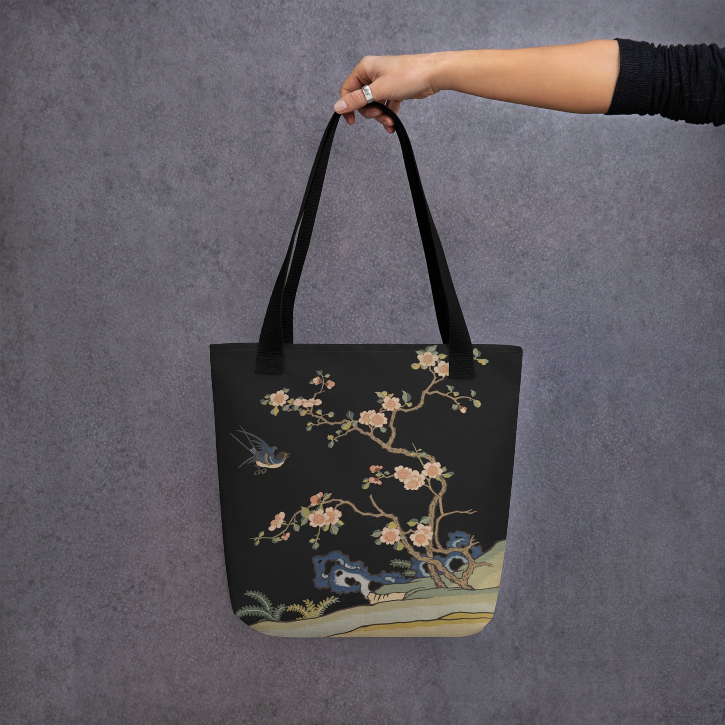 Kesi Flower Album｜Swallow in Flight, Harbinger of Spring｜Tote bag｜Black