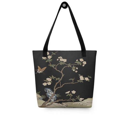 Kesi Flower Album｜Plum Blossoms and Butterfly｜Tote bag｜Black