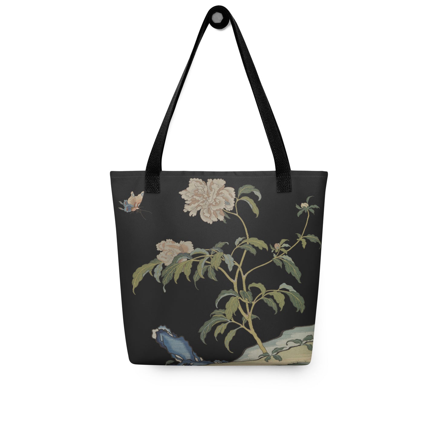 Kesi Flower Album｜Peonies and Butterfly｜Tote bag｜Black