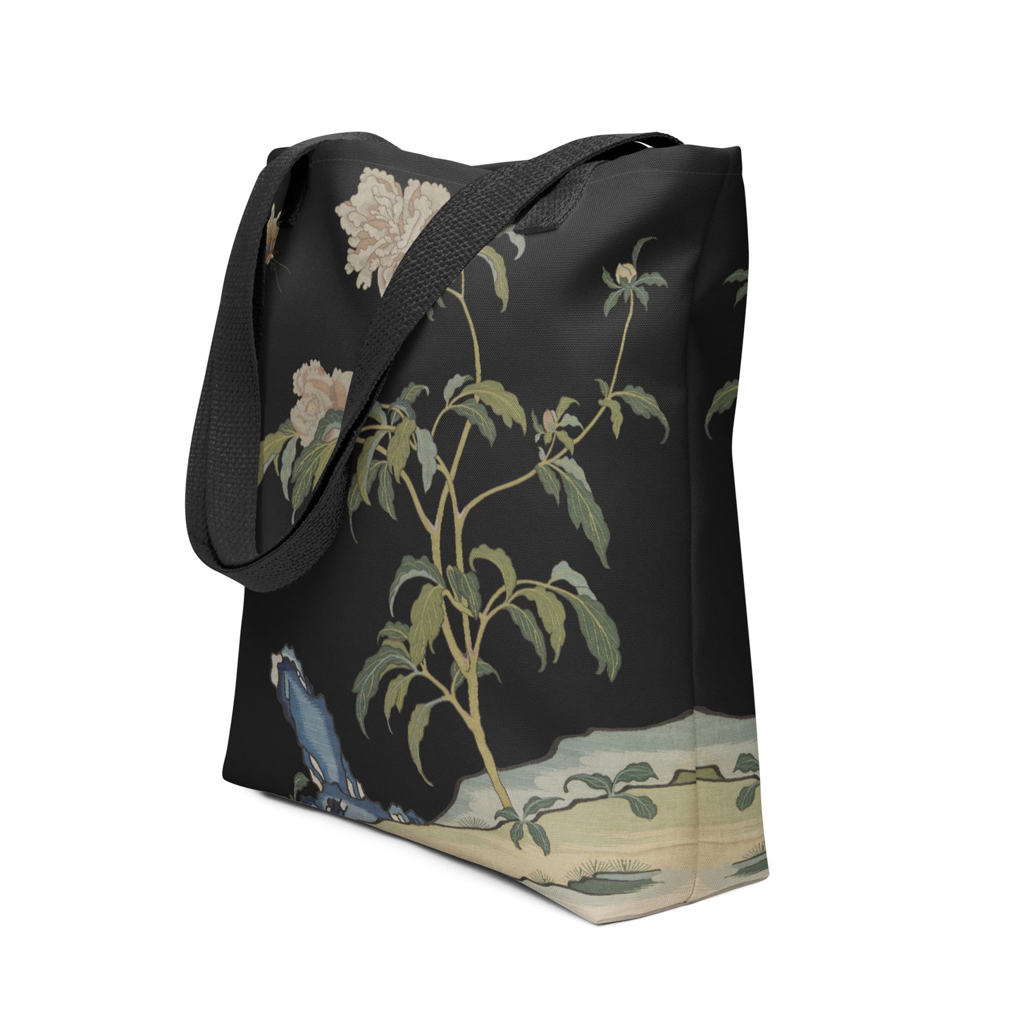 Kesi Flower Album｜Peonies and Butterfly｜Tote bag｜Black