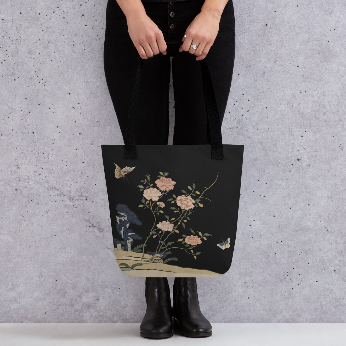 Kesi Flower Album｜Red Roses｜Tote bag｜Black