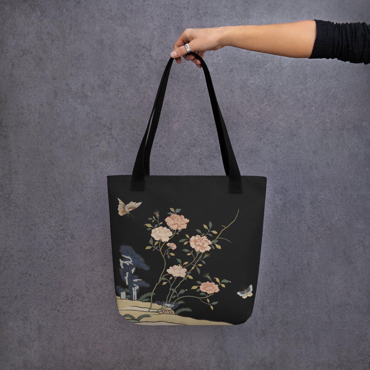 Kesi Flower Album｜Red Roses｜Tote bag｜Black