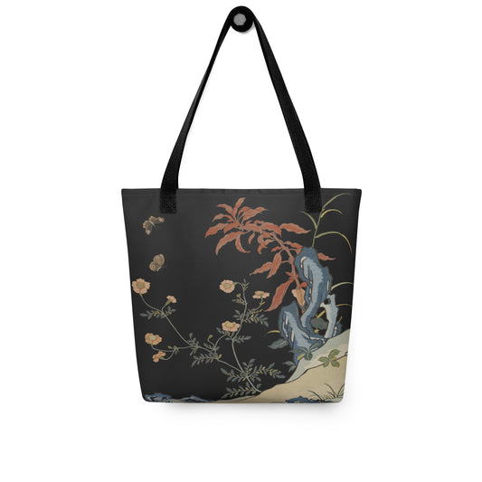 Kesi Flower Album｜Butterflies and Flowers｜Tote bag｜Black