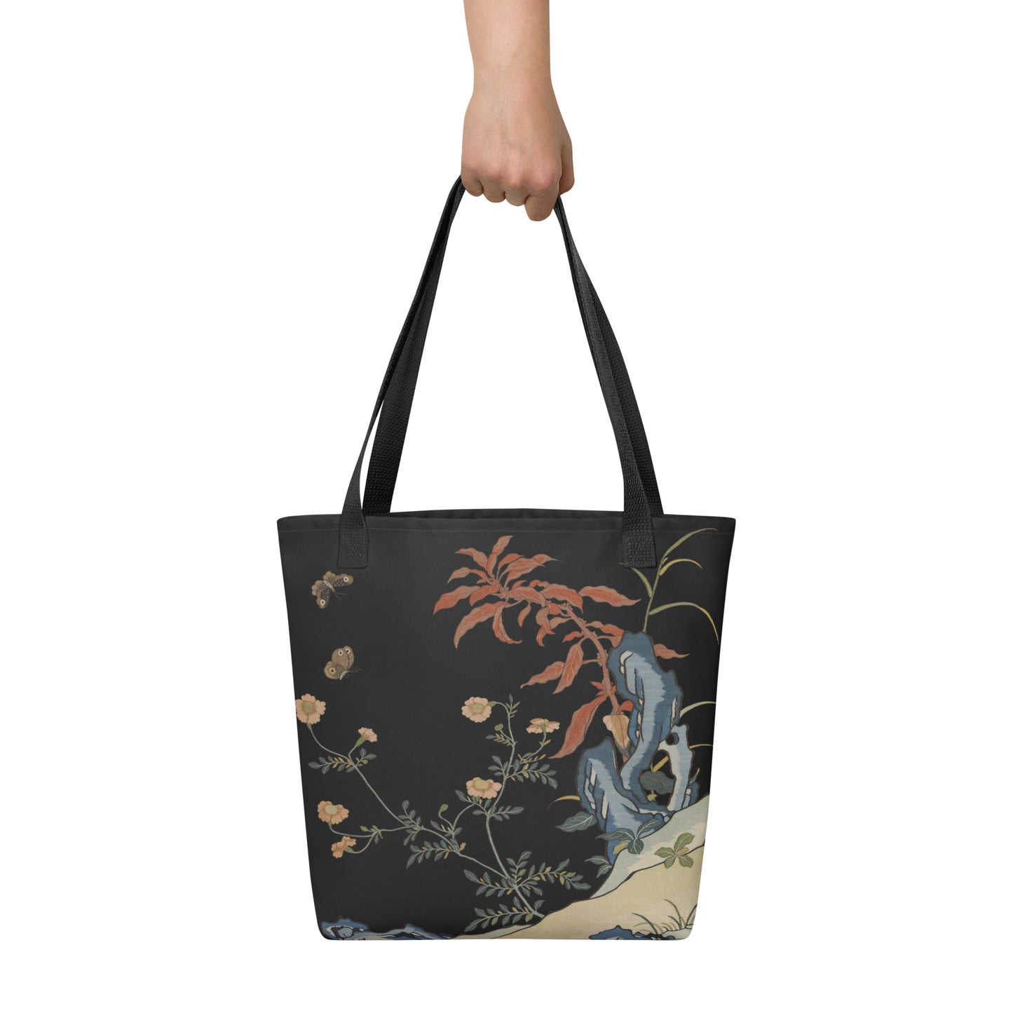 Kesi Flower Album｜Butterflies and Flowers｜Tote bag｜Black