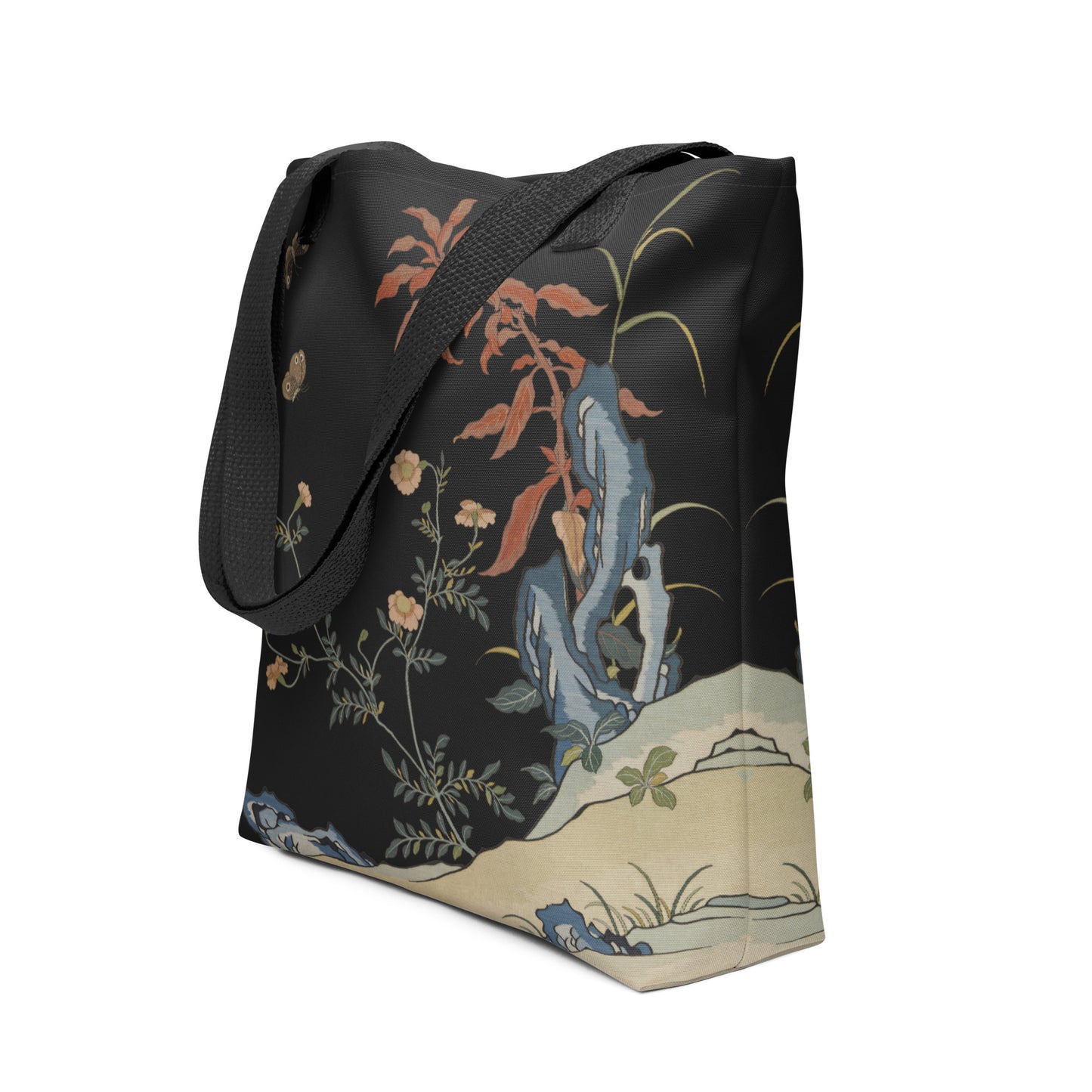 Kesi Flower Album｜Butterflies and Flowers｜Tote bag｜Black